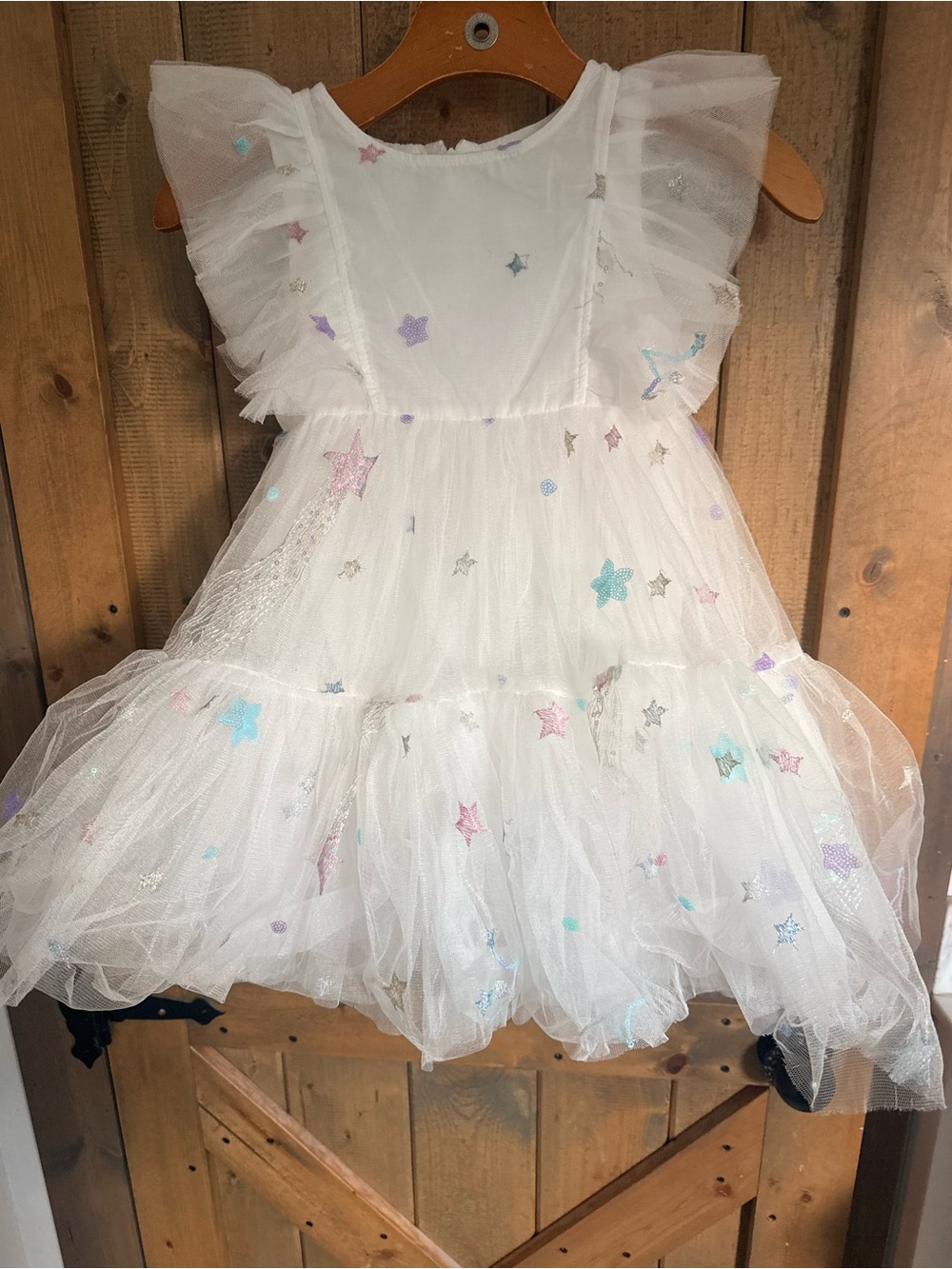 lola White Tulle Star Appliqué Costume Dress